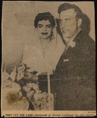 They Cut the Cake Newspaper Clipping, c. 1957