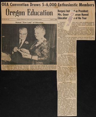 OEA Convention Draws 5-6,000 Enthusiastic Members Newspaper Clipping, April 1, 1956