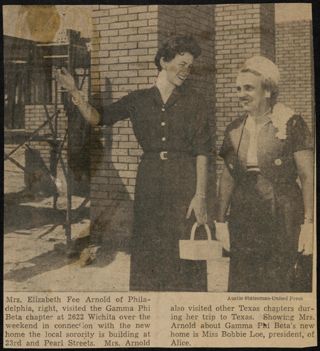 Mrs. Elizabeth Fee Arnold of Philadelphia Newspaper Clipping