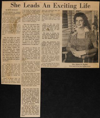 She Leads an Exciting Life Newspaper Clipping, c. 1960