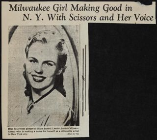 Milwaukee Girl Making Good in N.Y. With Scissors and Her Voice Newspaper Clipping