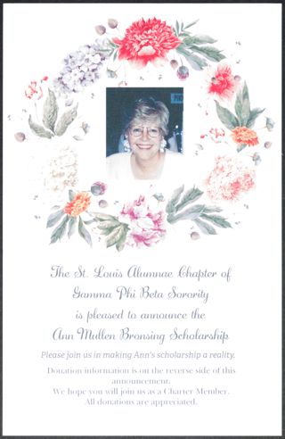 Ann Mullen Bronsing Scholarship Announcement