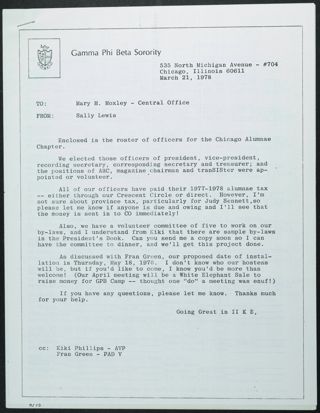 Sally Lewis to Mary Moxley Letter, March 21, 1978