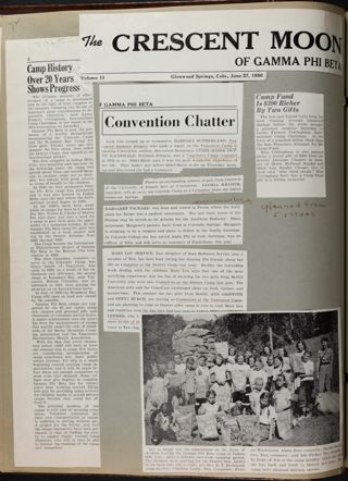 Gamma Phi Beta International Camps and Campships Scrapbook, Page 56