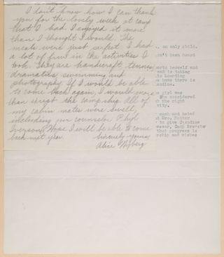 Alice Nyberg to Unknown Letter, c. 1942