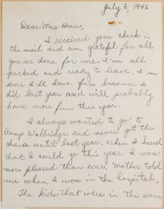Margaret Murphy to Lucille Haas Letter, July 6, 1946