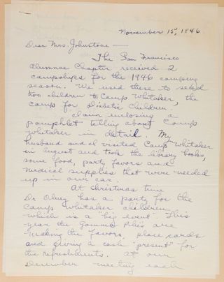 Eloise Hutchinson to Verna Johnstone Letter, November 15, 1946