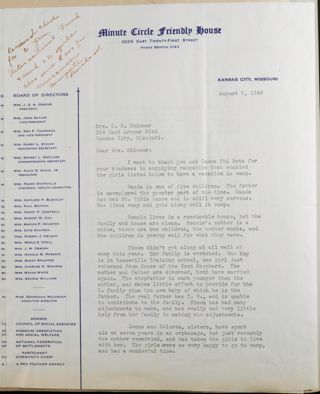 Georgiana McLarnan to Mrs. Skinner Letter, August 9, 1949