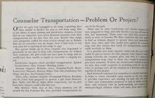 Counselor Transportation—Problem or Project? Magazine Clipping, 1951