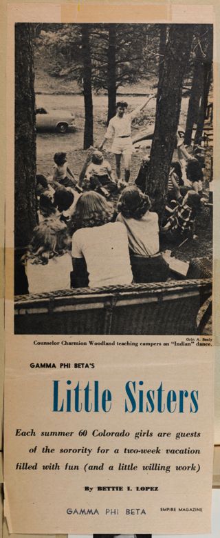 Gamma Phi Beta's Little Sisters Magazine Clipping, 1960s