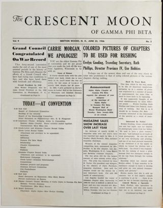 The Crescent Moon of Gamma Phi Beta, Vol. 9, No. 3, June 25, 1946