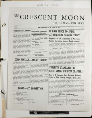 The Crescent Moon of Gamma Phi Beta, Vol. 9, No. 4, June 26, 1946