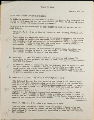 Ruth J. Wood to Greek-Letter and Alumnae Chapters Memo, February 27, 1948