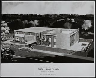 Proposed Sorority House: Theta of Gamma Phi Beta Drawing, 1960s