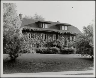 Beta Chapter House Covered in Ivy Photograph, c. 1968
