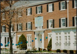 Happy 75th Anniversary Banner Photograph, April 15, 1988