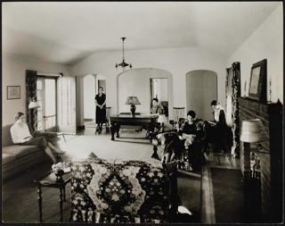 Five Sisters Reading in Alpha Phi Chapter House Living Room Photograph 1