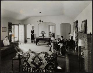 Five Sisters Reading in Alpha Phi Chapter House Living Room Photograph 2