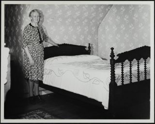 Marian Terry Whitford Hosmer in Alpha Chapter Bedroom Photograph, 2 May 1974