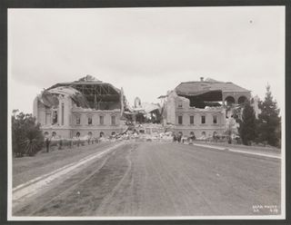Stanford Gymnasium After Earthquake Photograph