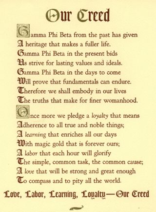 Gamma Phi Beta Creed