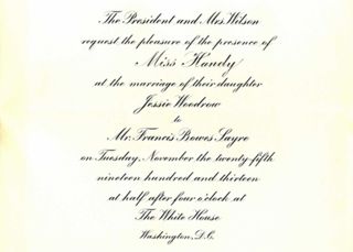 Wilson Wedding Invitation to Margaret Handy, 1913