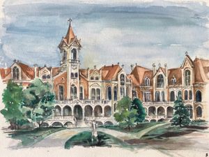 Old Ursuline--watercolor