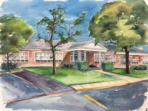 The Elementary School--watercolor