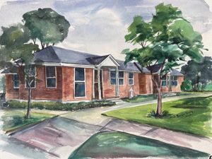 Montessori school--watercolor