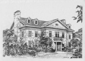 Merici High School--ink drawing