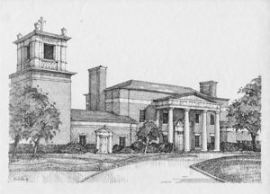 Ursuline Academy of Dallas--ink drawing