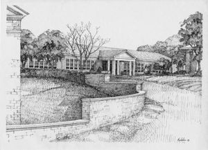 The Elementary School--ink drawing