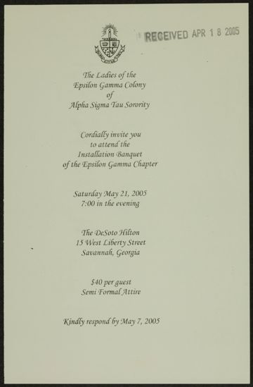 Epsilon Gamma Chapter Installation