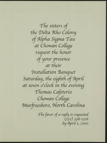 Delta Rho Chapter Installation