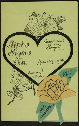 Gamma Theta Chapter Installation Banquet Program, November 18, 1989
