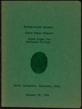 Alpha Kappa Chapter Installation Banquet Program, January 28, 1961