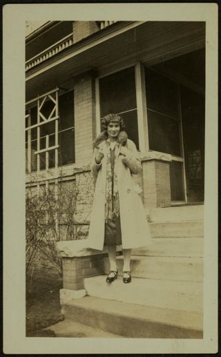 Mary Alice Peterson on Porch Photograph