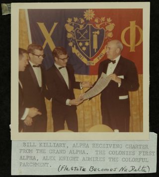 Bill Killiary Receiving Charter From Grand Alpha Photograph, c. 1968