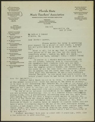 Claude Murphree to Brother Rosser Letter, October 17, 1944