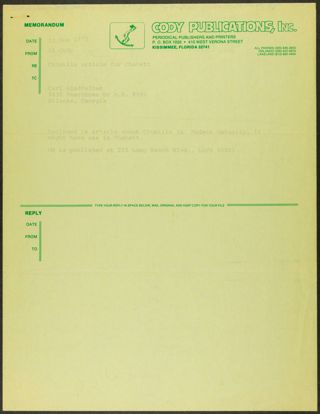 Al Cody to Carl Gladfelter Memo, November 10, 1975