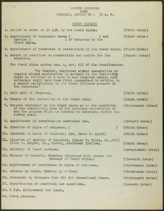 Boston Congress, August 26-30, 1941