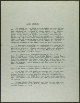 Sigma, 1925-1935