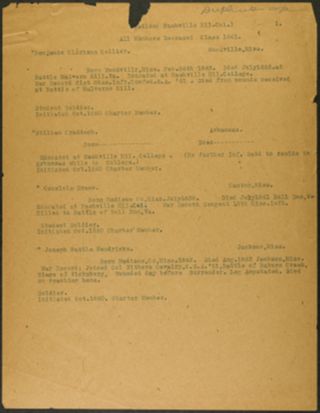 Epsilon (Nashville Mil. Col.) All Members Deceased Class 1861