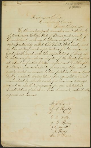 Dickinson College Charter Petition, October 1, 1869