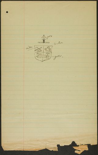 Chi Phi Crest on Lined Paper Drawing, June 1915