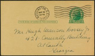 Fuller, Trammell, and Ivans to Hugh Wanson Dorsey Jr. Postcard, May 25, 1938