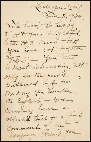 Teresa Otto Phares to Julia Samuely Letter and Envelope, June 8, 1934