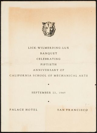 Banquet Celebrating 50th Anniversary of California School of Mechanical Arts Program, September 22, 1945