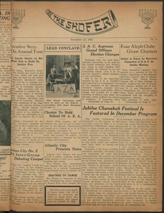 The Shofar, Vol. 11, No. 6, November 15, 1935