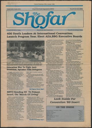The Shofar, Vol. 66, No. 1, October 1989